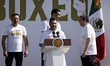 Former world boxing champion Marco Antonio Barrera speaks during Mexico's National Mass Bo...