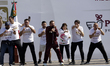 Former world boxing champions Roberto ''Manos de Piedra'' Duran, Julio Cesar Chavez, and O...