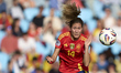 Laia Aleixandri of Spain heads the ball during the Women's Nations League Group A3 match b...