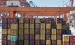 A view of the COSCO-owned container terminal in Piraeus, Greece, on April 10, 2025. China'...