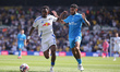 Junior Firpo (Leeds United) takes on Kaine Kesler Hayden (Preston North End) during the Sk...