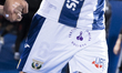 Leganes players wear a slogan on their pants in support of people suffering from testicula...