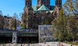 People enjoy a sunny spring afternoon on the banks of the Isar River in Munich, Bavaria, G...