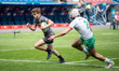 Max Roddick and Vasco Silva play during the rugby game between Germany 7s and Portugal 7s...