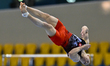 Jan Imhof of Switzerland competes during the men's Floor Exercise qualifying round of the...