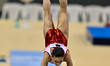 Oksana Chusovitina of Uzbekistan competes during the women's vault qualifying round of the...