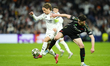 Luka Modric central midfield of Real Madrid and Croatia and Declan Rice central midfield o...