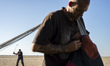 Sebastian, a student of the Ground Rush Adventures Dropzone from Australia, packs his para...