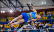 Milad Karimi of Kazakhstan competes in the men's Floor Exercise Final of the 17th FIG Arti...