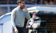 Cesc Fabregas, head coach of Como 1907, watches the Serie A match between US Lecce and Com...