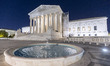 Night view of the Supreme Court of the United States known as SCOTUS in Washington D.C. wi...
