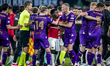 Go Ahead Eagles player Oscar Pettersson, AZ Alkmaar forward Ibrahim Sadiq, and Go Ahead Ea...