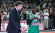 President of EuroLeague Basketball Dejan Bodiroga stands with Kendrick Nunn of Panathinaik...