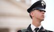 A member of the Carabinieri is seen in front of St. Paul's Cathedral at the Vatican, follo...