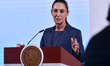 Mexico's President Claudia Sheinbaum Pardo speaks during a briefing conference about the e...