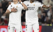 Arda Guler of Real Madrid and David Alaba of Real Madrid celebrate a goal during the La Li...