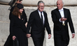Victoria Starmer and British Prime Minister Keir Starmer before the funeral ceremony of Po...