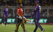 Prabhsimran Singh of Punjab Kings reacts as he walks back to the pavilion after his dismis...