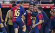 Ferran Torres of FC Barcelona celebrates a goal during the Final Copa del Rey match betwee...