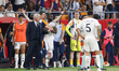 Antonio Rudiger of Real Madrid argues with the referee during the Final Copa del Rey match...