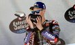 Fabio Quartararo (20) of France and Monster Energy Yamaha MotoGP Team celebrates with the...
