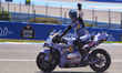 Alex Marquez (73) of Spain and BK8 Gresini Racing MotoGP celebrates the victory after winn...