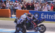 Alex Marquez (73) of Spain and BK8 Gresini Racing MotoGP celebrates the victory after winn...