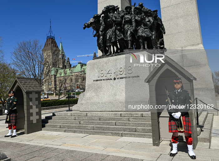 Ceremonial Guard Performs Changing Of The Guard At Ottawa’s National War Memorial