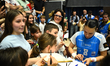 Cristina Neagu signs autographs for fans in action during the EHF Champions League Women 2...