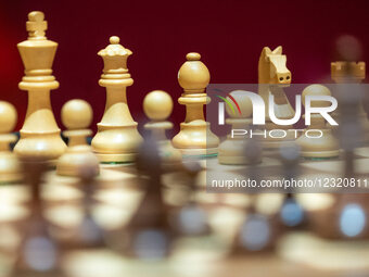 chess pieces, chessboard during Grand Chess Tour 2025 - Superbet Rapid & Blitz Poland in Warsaw Poland on 29 April 2025.  by Foto Olimpik/NurPhoto