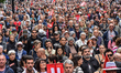 Thousands march in Madrid, Spain, on May 1, 2025, for International Workers' Day, led by u...