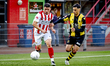Top Oss forward Giovanni Korte and Vitesse forward Theodosis Macheras play during the matc...