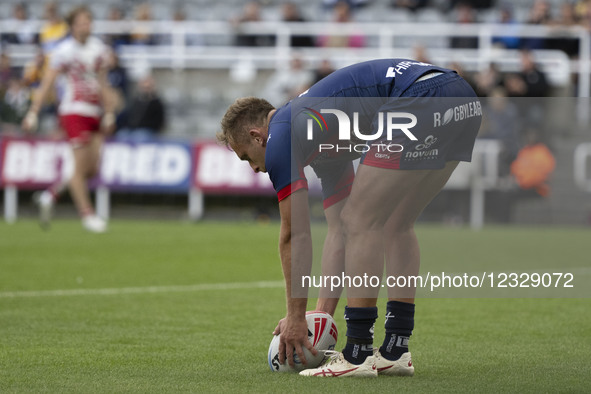 Jez Litten scores a try during the BetFred Super League match between Hull Kingston Rovers and Salford Red Devils at St. James's Park in New... by MI News/NurPhoto