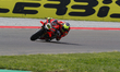 Alvaro Bautista of Ducati Aruba holds 3rd position in the 1st race of the World Superbike...
