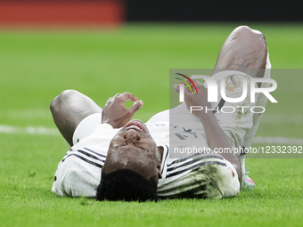 Vinicius Jr of Real Madrid reacts to a missed opportunity during the La Liga 2024/25 match between Real Madrid and Celta de Vigo at Santiago... by Guillermo Martinez/NurPhoto