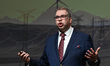 EDMONTON, CANADA - MAY 3: Naheed Nenshi, leader of the Alberta New Democratic Party, addr...