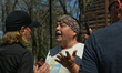 EDMONTON, CANADA - MAY 3:A rally attendee directly engages in a heated exchange with an I...