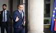 Sebastien Lecornu, Minister of Arms and Veterans Affairs, leaves the Elysee Presidential P...