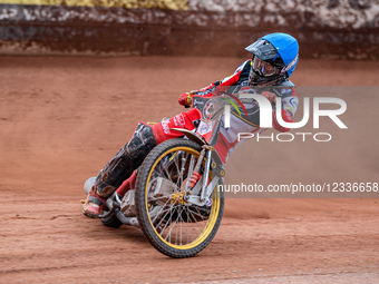Norick Blodorn of Belle Vue Aces is in action during the Rowe Motor Oil Premiership match between Belle Vue Aces and Sheffield Tigers at the... by MI News/NurPhoto