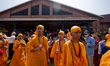 Nepali Hindu teenage and adolescent boys undergo the ritualistic tradition of Bratabandha...
