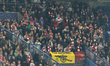 Arsenal supporters attend the UEFA Champions League Semi-final Second Leg football match b...