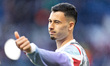 Gabriel Martinelli of Arsenal warms up before the UEFA Champions League Semi-final Second...