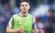 Declan Rice of Arsenal warms up before the UEFA Champions League Semi-final Second Leg foo...