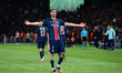 Achraf Hakimi of Paris Saint-Germain celebrates after scoring a goal during the UEFA Champ...