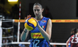 Number 12, Giorgia Frosini of the Italian national team, participates in the BPER Test mat...
