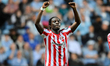 Eliezer Mayenda (12 Sunderland) celebrates the win after the final whistle during the Sky...