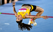 Yaroslava Mahuchiki of Ukraine competes in the women's high jump event during the 2nd edit...