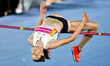 Charity Hufnagel of the United States competes in the women's high jump event during the 2...