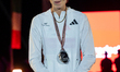 Silver medalist Eleanor Patterson of Australia poses on the podium during the medal ceremo...