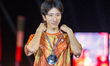 Silver medalist Ryoichi Akamatsu of Japan poses on the podium during the medal ceremony of...